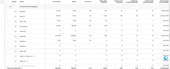 Snap + TikTok ads — table 2